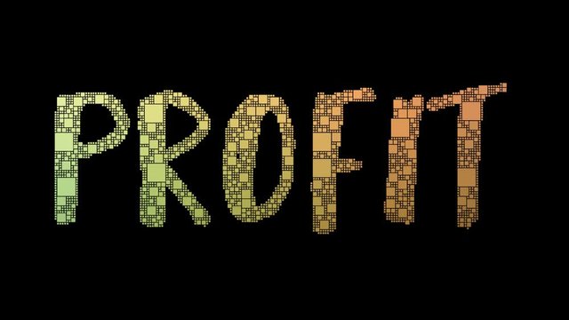 Net Profit Pixelated Text Merging Looping Grid With Glitch Effect
