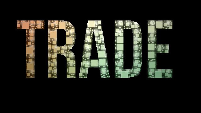 Free Trade Pixelated Text Morphing Looping Squares With Glitch Effect