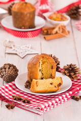Panettone, italian christmas cake. 