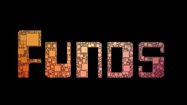 Public Funds Pixelated Text Transforming Looping Boxes With Glitch Effect