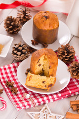 Panettone, italian christmas cake. 