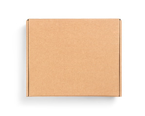 closed box on top on an isolated white background - obrazy, fototapety, plakaty