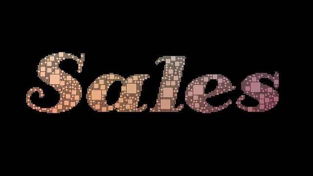 Gross Sales Pixelated Text Warping Looping Grid With Glitch Effect