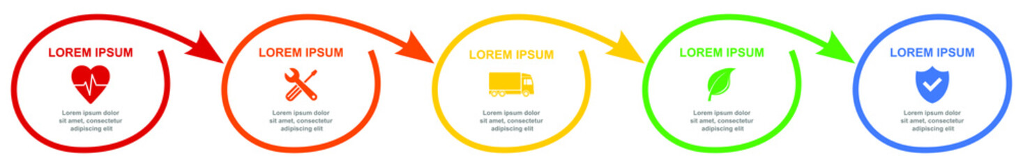 Infographic vector template for presentation, chart, diagram, graph, business, medicine and technology concept with 5 options