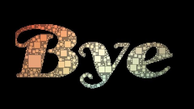 Bye Bye Pixelated Text Morphing Looping Boxes With Glitch Effect