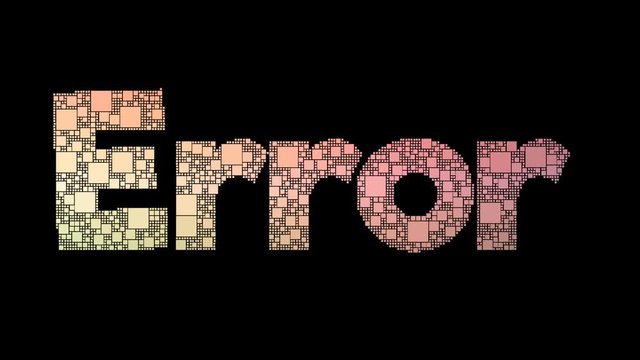 System Error Pixelated Text Changing Looping Boxes With Glitch Effect