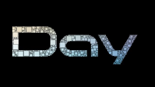 Good Day Pixelated Text Morphing Looping Squares With Glitch Effect