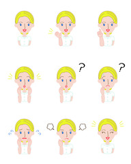 看護師・介護士の表情イラストセット