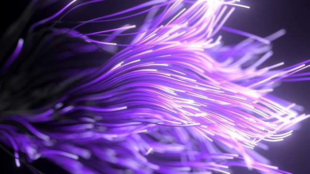 black strings with purple glowing heads. suitable for technology, internet and computer themes. 3d illustration