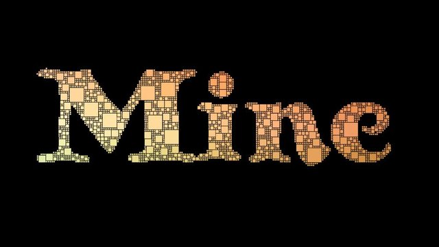 Gold Mine Pixelated Text Merging Looping Pixels With Glitch Effect