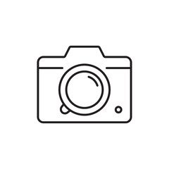 Camera outline icon. Digital photo or photography equipment. Vector illustration.