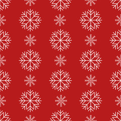 Snowflake seamless pattern. Snow flake background for Christmas holidays, winter design. Vector illustration.