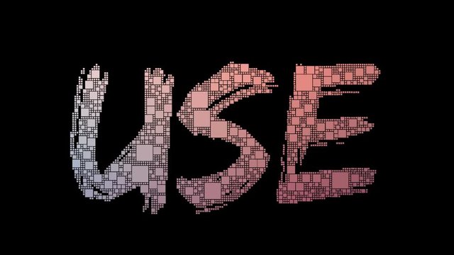 Fair Use Pixelated Text Warping Looping Squares With Glitch Effect