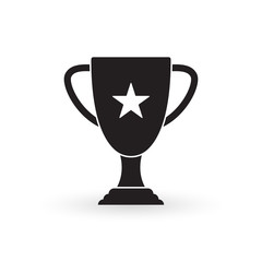 Trophy cup icon. Winner award. Champion prize. First place symbol. Vector illustration.