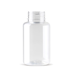 Realistic bottle without cap. Mock up bottle  on white background 3d illustration