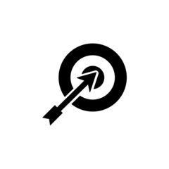Target flat vector icon. Arrow in dartboard flat vector icon