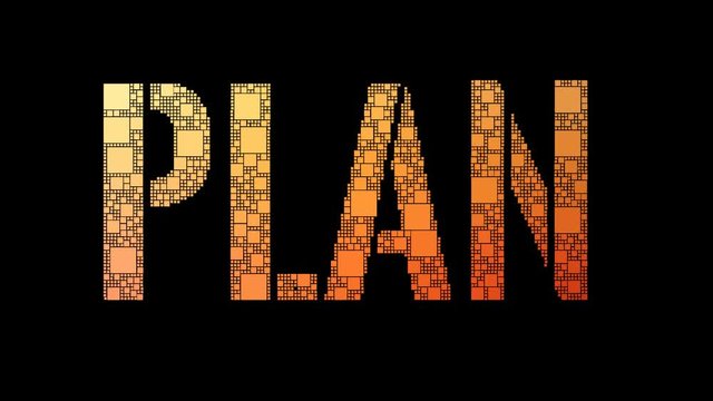 Game Plan Pixelated Text Merging Looping Pixels With Glitch Effect