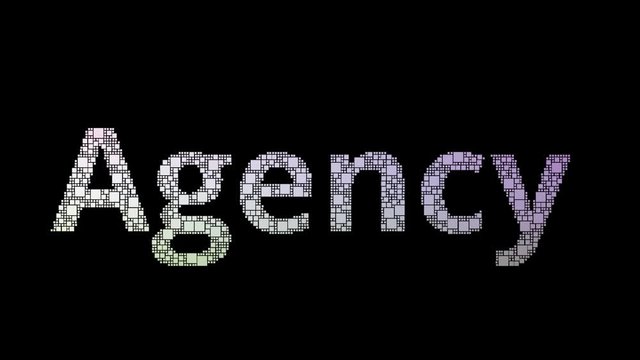 Federal Agency Pixelated Text Changing Looping Grid With Glitch Effect