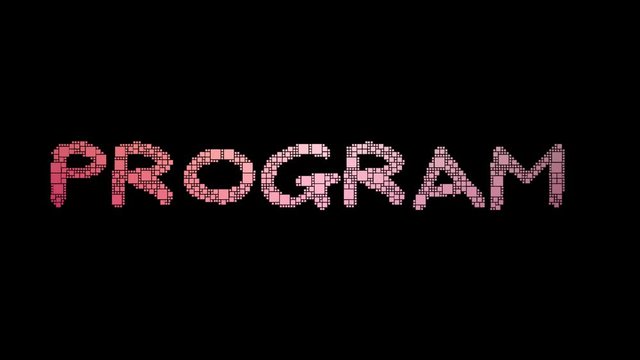 Pilot Program Pixelated Text Transforming Looping Squares With Glitch Effect