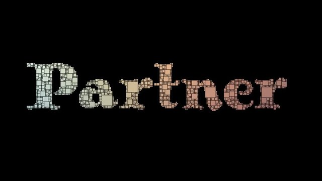 Silent Partner Pixelated Text Changing Looping Boxes With Glitch Effect
