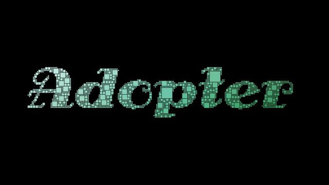 Early Adopter Pixelated Text Warping Looping Squares With Glitch Effect