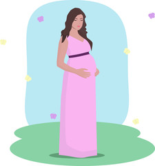 pregnant woman in dress