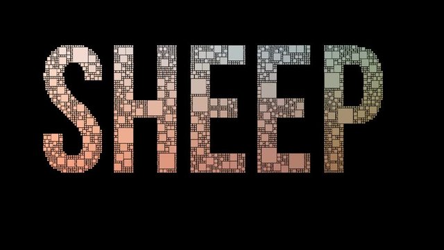 Black Sheep Pixelated Text Morphing Looping Squares With Glitch Effect