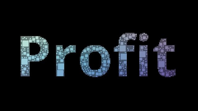 Gross Profit Pixelated Text Merging Looping Squares With Glitch Effect