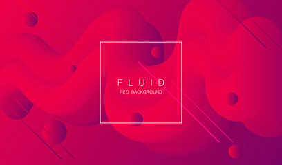 Vector abstract background. Red and pink gradient fluid shapes illustration.