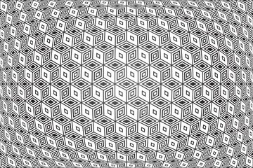 Abstract geometric op art pattern. 3D illusion.