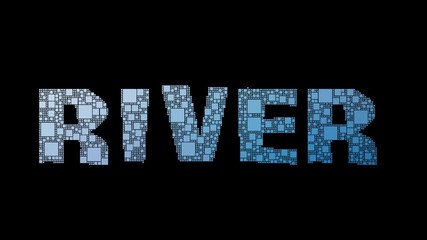 Hudson River Pixelated Text Warping Looping Grid With Glitch Effect - Powered by Adobe