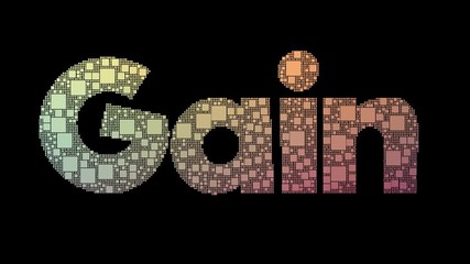 Financial Gain Pixelated Text Transforming Looping Pixels With Glitch Effect