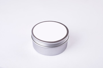 Aluminum box on the white background 