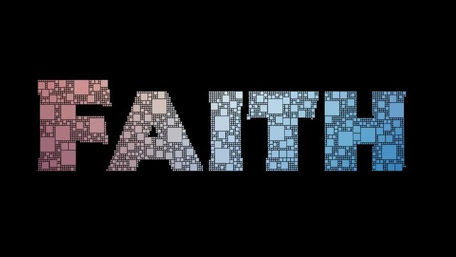Good Faith Pixelated Text Changing Looping Grid With Glitch Effect