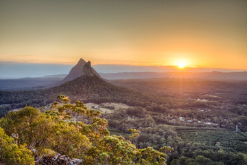 Sunset on top of Mount Ngungun, Queensland