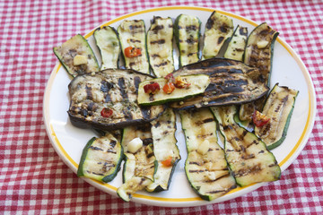 roasted eggplants and zucchini