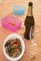 seafood dish on a serving dish