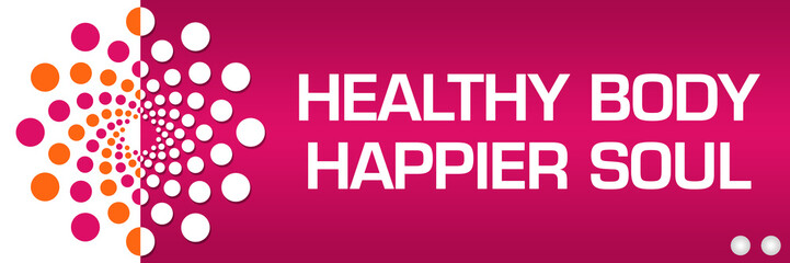 Healthy Body Happier Soul Pink Orange Dots Circular Left Text 