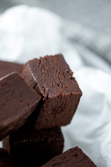 Homemade raw milk free, sugar free vegan chocolate brownies or fudge