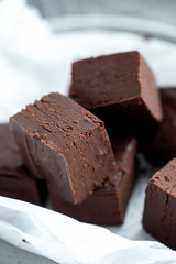 Homemade raw milk free, sugar free vegan chocolate brownies or fudge