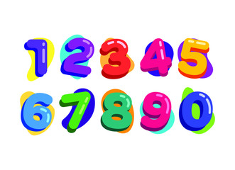 Colorful Baloon Kids Numbers Set