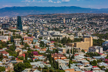 cityscape skyline of Tbilissi Georgia capital city eastern Europe
