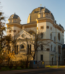 Fototapeta na wymiar Synagogue is religion landmark of Gyor in Hungary