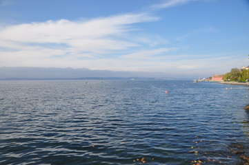 The lake Constance seen from Meersburg, Baden-Württemberg, Germany