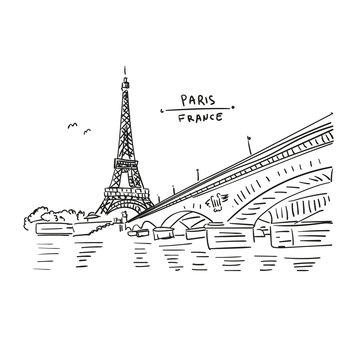 Eiffel Tower Drawing Painting Sketch, kl tower, pencil, monochrome png |  PNGEgg