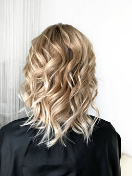Short blond hair with balayage 