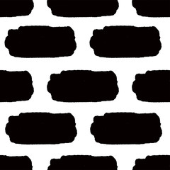 Abstract irregular striped block motif. Vector illustration. Background with minimalistic elements. Striped texture seamless pattern. Grunge endless template. Black and  white colors. Fabric textile.