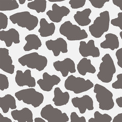 Abstract seamless pattern. Brown and white colours. Grunge texture with blots. Vector illustration. Print for textile and fabric. Endless abstract background with simple elements.