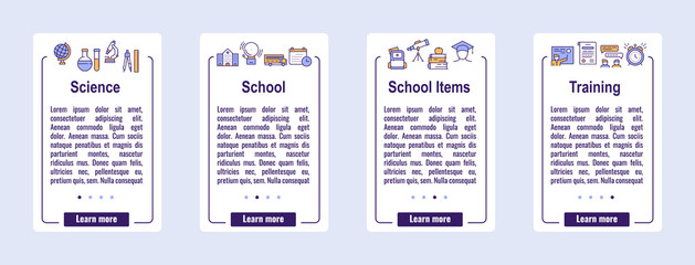 Fototapeta premium School color vector linear icons