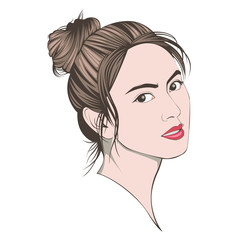 Girl's face and hairstyle character that created under the design concepts related to fashion and beauty